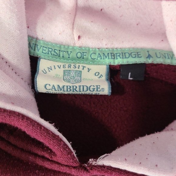 Vintage Cambridge University Official Merchandise Large Maroon Hooded Sweatshirt - Picture 10 of 16